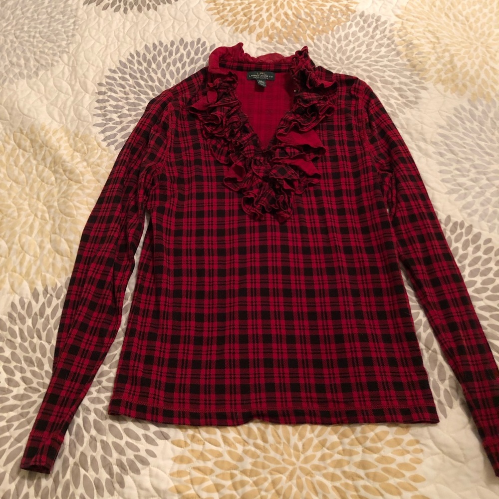 Long sleeve ruffle blouse size small